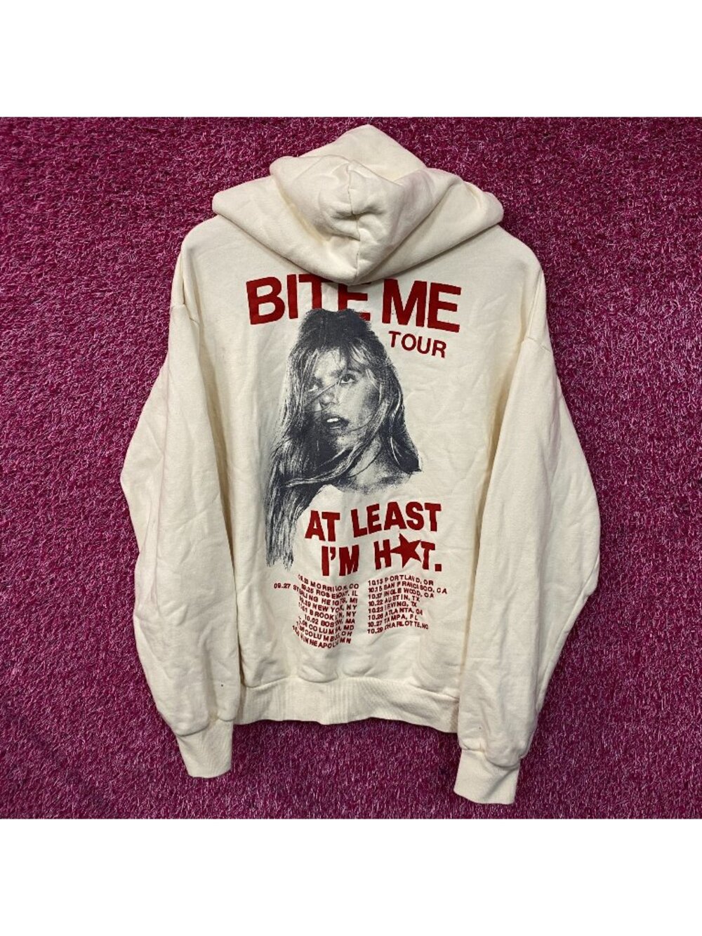 Renne Rap Bite Me Tour Date Back Zipper Hoodie Medium